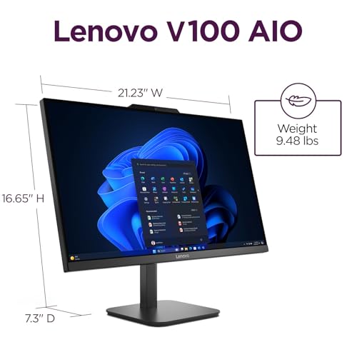 Image of Lenovo AIO 24 inch FHD All-in-One Desktop Computer, Lifetime Office 365 for Web, Intel 4-Core Processor, 32GB DDR4 RAM, 1TB PCIe SSD, WiFi 6, Bluetooth 5.2, HDMI, Onyx Black, KB, Windows 11 Home