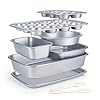 Cartman bakeware set 9 pieces grey with roundsquare cake pan loaf pan612 cup muffin pan cookie sheet brush and spatula carbon steel bake set nonstick stainless steel baking pans set  urban country home decor