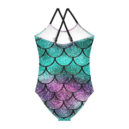 Mermaid Scale Turquoise Girls One Piece Swimsuit Beach Swimwear 208619102