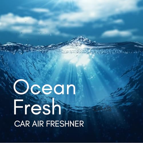 Image of Car perfumes luxury |Car Air Freshener | Hanging Car Perfume | Car fresheners long lasting| Aroma with Essential Oils | Hanging Perfume for Car in Glass Bottle with Wooden Diffuser Lid (Ocean Drive)