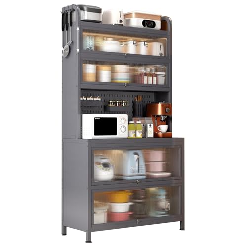 Support de Micro-Ondes à 6 Niveaux et Armoire de Rangement Cuisine - 2