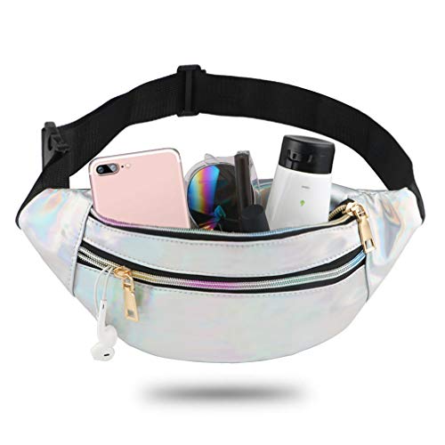 TBoonor Bauchtasche Mode Wasserdicht Gürteltasche Fächer mit Reißverschluss Reflektierender Verstellbarer Gurt Hüfttasche für Damen und Herren Party Festival Sport Outdoor Travel