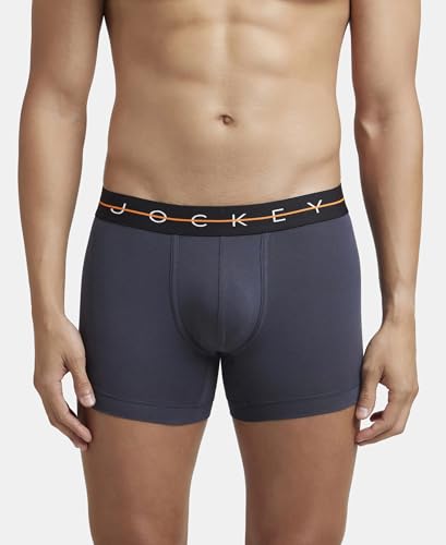 Image of Jockey NY16 Men's Super Combed Cotton Elastane Stretch Solid Trunk with Ultrasoft Waistband (Pack of 2)