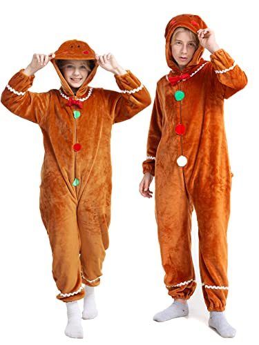 Gingerbread Onesie Kids Christmas Onesie Toddler Family Pajamas Boy 14
