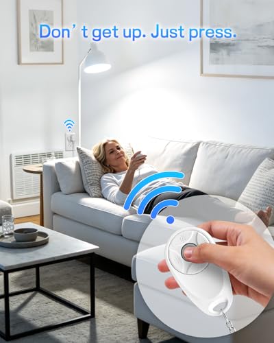 Image of Remote Control Outlet,Greencycle Remote Light Switch and 4 Plugs,Wireless Light Switch,500ft Range,No Wiring Needed,15A /1875W for Household Appliances,FCC Certified,White
