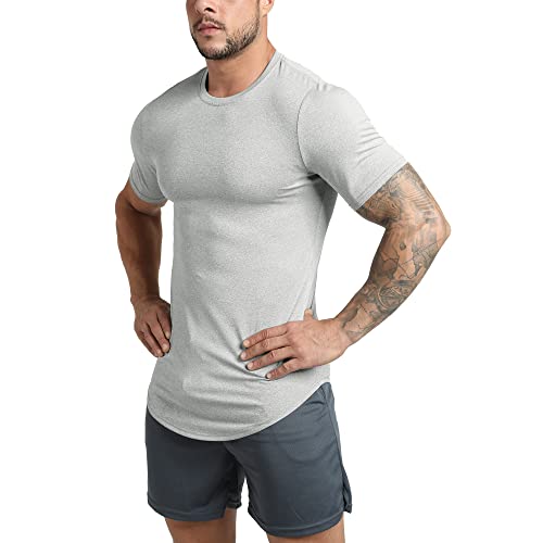GYM REVOLUTION Men's 5 Pack Workout Gym Hipster Curved Hem Muscle Fitness Hip Hop T Shirts2