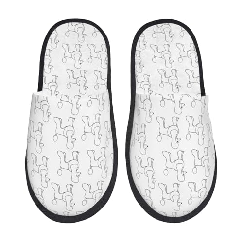 Poodle Dog Print Women Slippers Home Furry Shoes Keep Men Couples Shoes Warm For Women-
