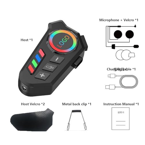 Auriculares para casco de moto con luces de colores y asistente de voz 6