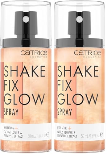Catrice Cosmetics Shake Fix Glow Spray Make Up Setting Mist 50ml (Paquete de 2)
