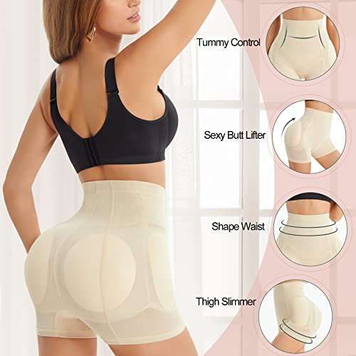 Zopeusi Butt Lifter Padded Underwear For Women Hip Pads Enhancer Shapewear Shorts Seamless Tummy Control Panties… Beige #TOP2