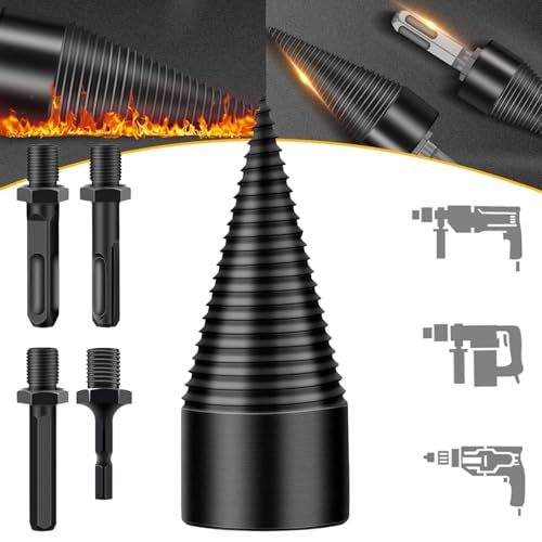 Sherem Easy Split Drill Bit, Sherem Easysplit Drill Bit, Wood Splitter Drill Bits, Firewood Log Splitter Detachable Drill Bit Electric Drills Screw Cone Driver (50mm)