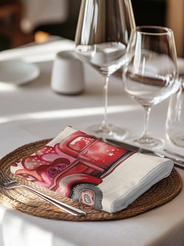 Servilletas de Tela 20x20 Pulgadas Set de 4 Rojo Beige miniatura 5