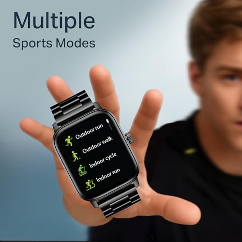 Image of Boat Wave Call 3 Smartwatch 1.83 inch HD Display with Animated Watch Faces; BT Calling, Functional Crown, Multiple Sports Modes, IP68, HR, SpO2 Monitor, Smart Watches for Men & Women (Metallic Black)