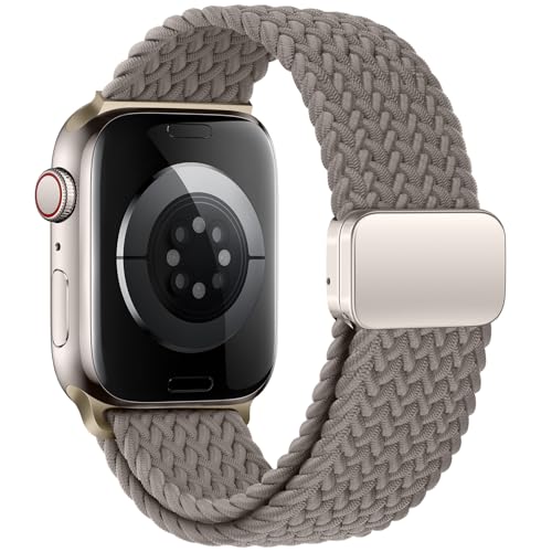 Image of Qimela Sport Loop Compatible with Apple Watch Band 38mm 40mm 41mm 42mm 44mm 45mm 46mm 49mm for Women Men,Magnetic Strap Stretchy Braided Wristband for iWatch Series 11 10 9 8 7 6 5 4 SE Ultra 3 2 1