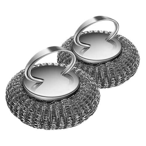 SOLUSTRE 2pcs Stainless Steel Wire Scrubber Metal Dish Scrubber Stainless Steel Pan Cleaner Steel Scrubbers for Cleaning Dishes Silver
