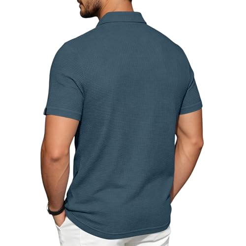 Breeze Polo Shirts para Hombre Polo con Cuello y Manga Corta Casual de Secado Rápido para Golf miniatura 2