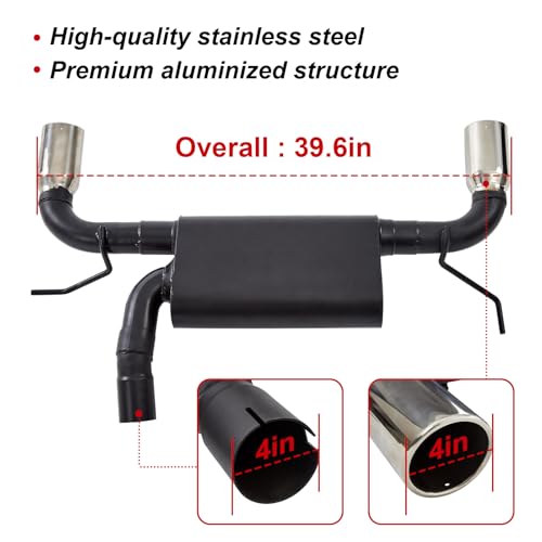 image for TECTRUC Exhaust Muffler System Cat-Back,Dual Walled Tip 2007-2017 Wran