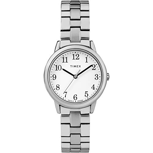 Timex Women's TW2R58700 Easy Reader 31mm Silver-Tone Stainless Steel Expansion Band Watch