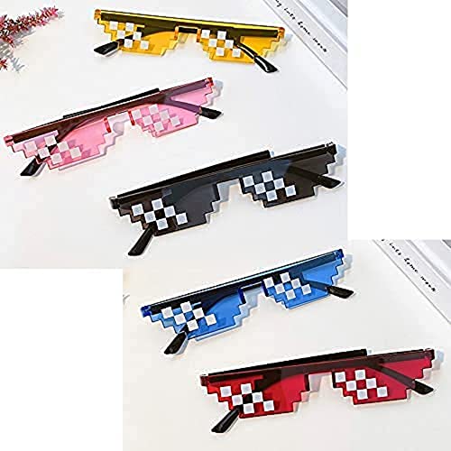 Image of DC DECORIO Thug Life Sunglasses Pixel Gangsta Life Funny Novelty Shades (Black) (ALL 5 COLORS)