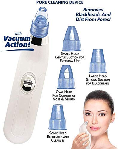 Bella Faccia Cordless Multifunction Acne Pimple Pore Cleaning Blackhead Whitehead Extractor/Remover/Vacuum Action Device with 4 Interchangeable Suction Head fo Women - Image 2