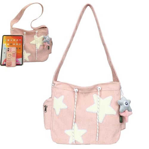 Pwzoax Solarix Crossbody Bag, Solarix Bag Cute Messenger Bag Crossbody Sling Bag Aestheic Shoulder Bag for Women (14.8 * 4.7 * 11.7inch,Pink)