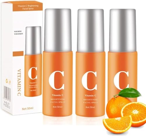 Spray hidratante con vitamina C, sérum facial orgánico antiedad en spray, mascarilla antioxidante con colágeno, para piel opaca, reduce el acné y las manchas oscuras, retiene la hidratación