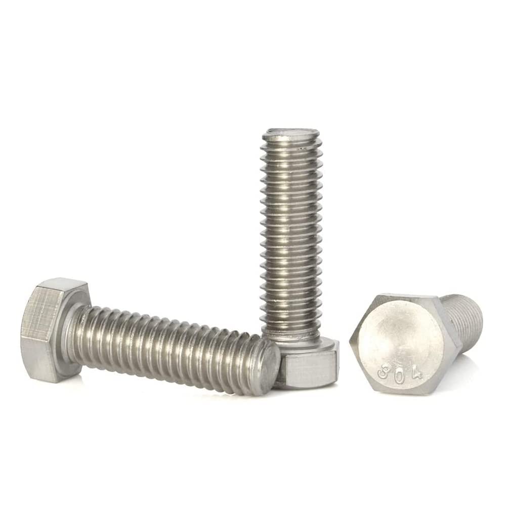 5/16-18 x 1 Hex Head Screw Bolt, Fully Threaded, Stainless Steel 18-8, Plain Finish, Quantity 25