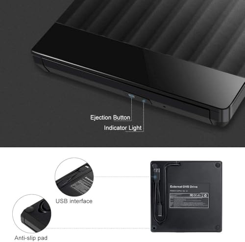 Unidad externa de CD DVD USB 3.0 y USB C portátil miniatura 2