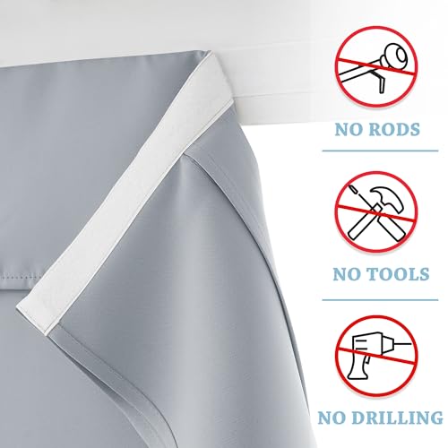 RYB HOME Classroom Door Window Cover, Blackout Shades for Classroom Windows and Doors Cover Lockdown Shades, Room Darkening Design Blocks Views, W 12 x L 30, 1 Panel, Sliver Grey