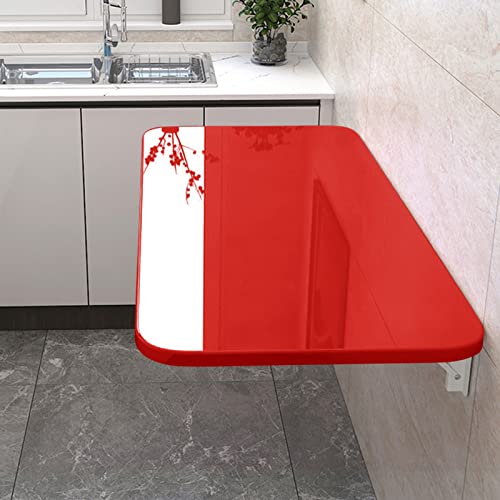 Mesa plegable de pared con diseño de hojas, mesa plegable montada en la pared para cuarto de lavado, banco de trabajo flotante para lavandería, escritorio de pared plegable para espacio pequeño