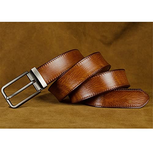 Belt men's leather pin buckle handmade belt casual retro vegetable tanned top layer cowhide belt4