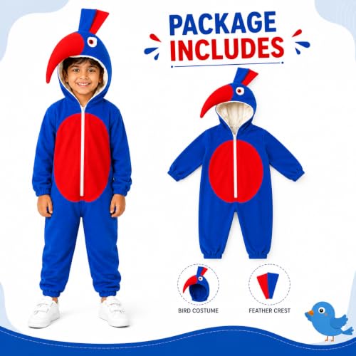 Image of Raj Costume Animal Fancy Dress Costume for Boys & Girls | Hooded Full Body Wildlife Zoo Animal Jumpsuit | Soft Costume for School Function, Fancy Dress, Halloween, Birthday, Cosplay & Role Play
