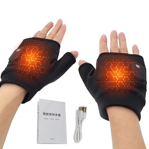 ヒーテッドミトン | フィンガーレス登山用ミトン,USB充電式電気ヒーターグローブ 女性向け アウトドアスポーツ 冬用 寒冷地用 自転車 バイク ランニング キャンプ ハイキング タイピング作業 | 防寒 冬 サイクリング オートバイ アウトドア スポーツ