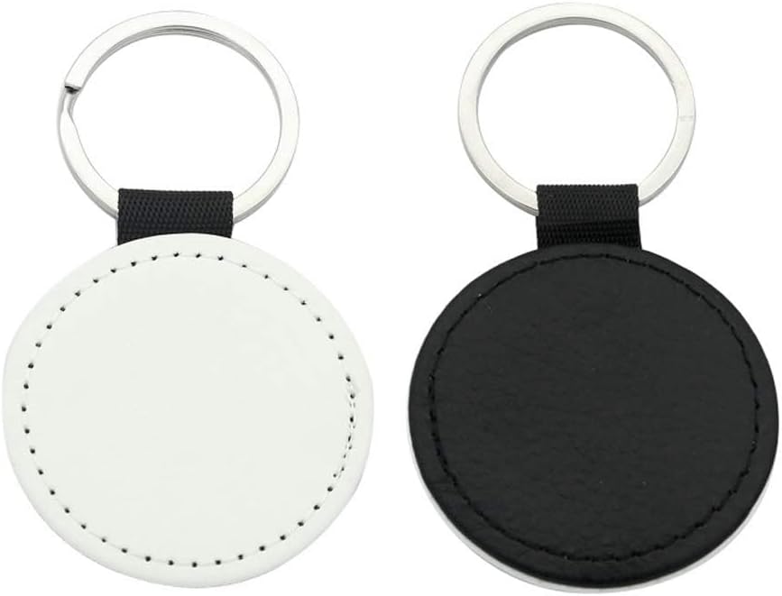 10Pcs Leather Sublimation Keychains Blank, Keychains Sublimation Heat Transfer Kit Jewelry Making (Square)