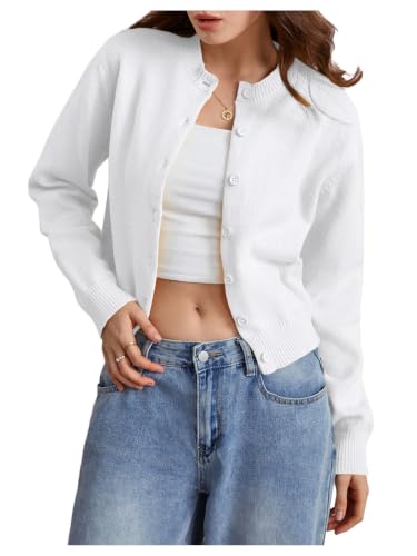 Image of SOLY HUX Women's Button Down Cropped Lightweight Cardigan Sweater | Cute Fall Fashion, 2026