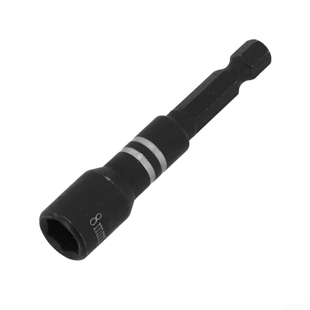 Set di 5 chiavi a bussola esagonali, 8 x 65 mm, in acciaio al cromo-vanadio, con punta magnetica, per trapano elettrico, riparazioni auto fai da te