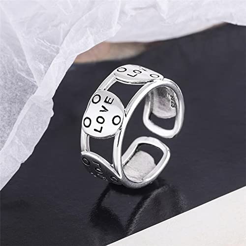 Bague ajustable femme taille réglable et motif cœur double