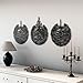 iwa concept Ayatul Kursi, Surah Al Falaq and Surah An Nas Islamic Metal Wall Art, Quran Verse Arabic Calligraphy Decor, Islamic Decorative Gift for Muslims during Ramadan (Black, Large)