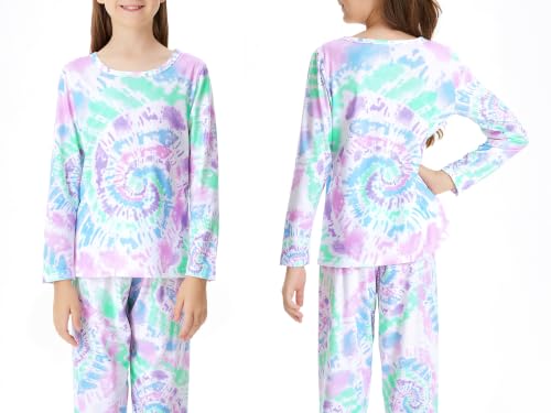 Image of Beezizac Girls Pajamas Cute Print Short /Long Sleeve Pants Set Size 6-18