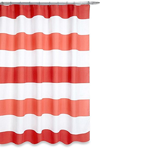 Coral Boca Stripe Shower Curtain 72" x 72"
