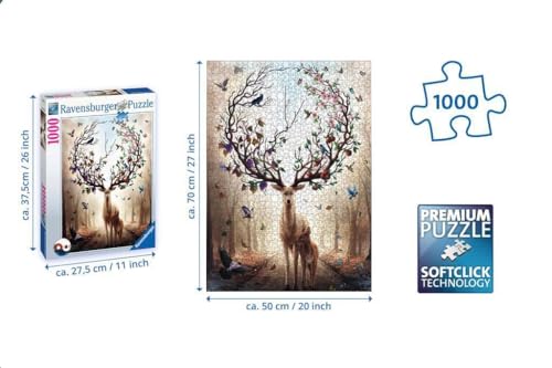 Ravensburger Fantasy Magical Deer Rompecabezas de 1000 piezas para adultos y niños de 12 años en adelante miniatura 3