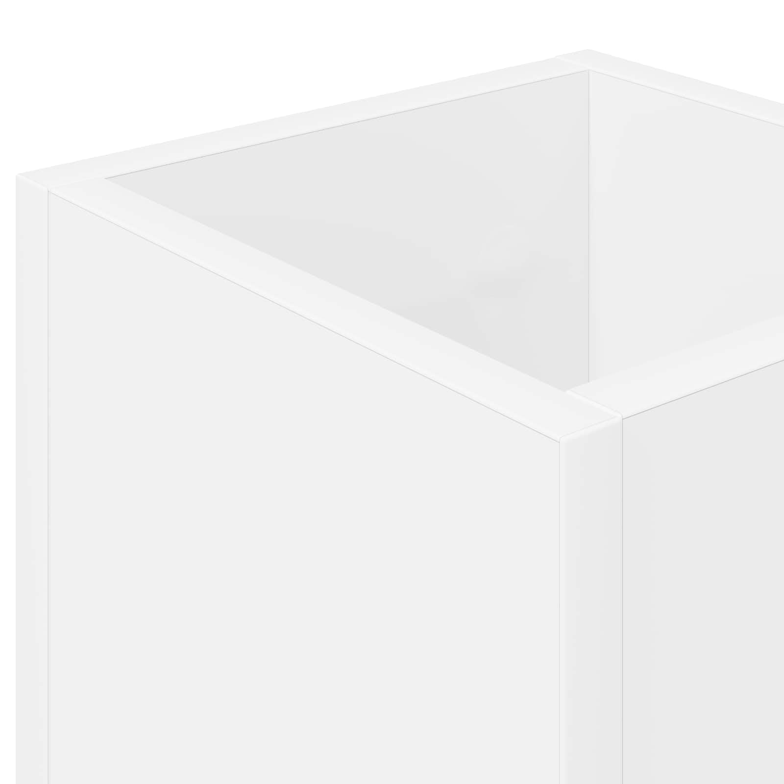 vidaXL Sonnenschirmhalter Weiß 20 x 20 x 55,5 cm Holzwerkstoff, Moderner rechteckiger Flurständer, robuster Regenschirmhalter, platzsparend, schicker Organizer für den Eingangsbereich