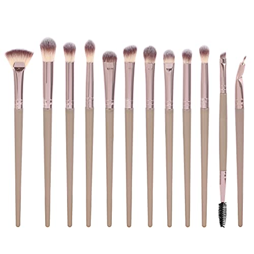 12PCS Professional Eye Makeup Brushes - Eyeshadow Makeup Brushes Set with Soft Synthetic Hairs for Eyeshadow, Eyebrow, Concealer, Eyeliner, Powder Liquid Cream Blending