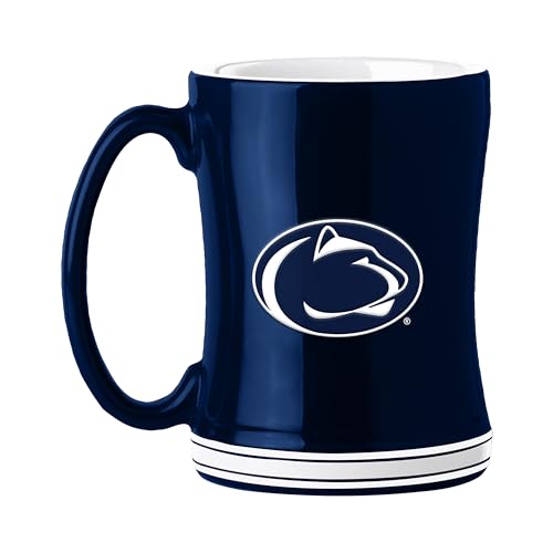 Image of Logo Brands Penn State Nittany Lions 14oz Relief Mug- Officially Licensed Mug, Sculpted 3D Logo and Team Colors - Comfortable Handle and Glossy Finish for College Sports Fans