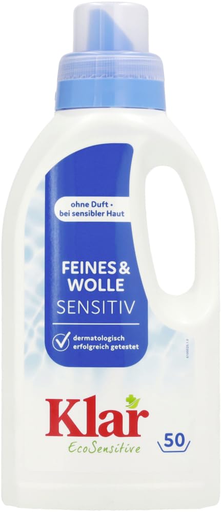 Klar EcoSensitive Waschmittel Feines & Wolle SENSITIV, 12x 500ml - Ohne Duft