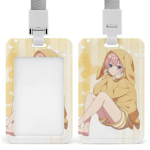 五等分の花嫁 中野一花 IDカードホルダー 縦型 社員証 カードケース ネームホルダー 名札ホルダーカードケース 防水 吊り下げ パスケース カード入れ 名札ケース 通勤 通学 男女兼用 名刺入れ クリップスト リール付き かわいい 人気 社員証ケース カ