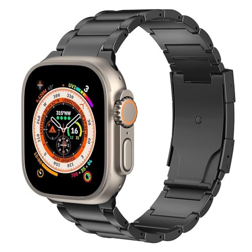 Bracelet en titane iWatch Ultra 2 par BIK : élégance haut de gamme et boucle déployante sécurisée