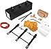 Portable Triple Burners Propane Forge, 3 Burners 2700℉ Blacksmithing Gas Forge, Large Capacity Square Propane Burner Forge with V-Bit Tongs & Gloves for Farrier, Knife and Tool Making