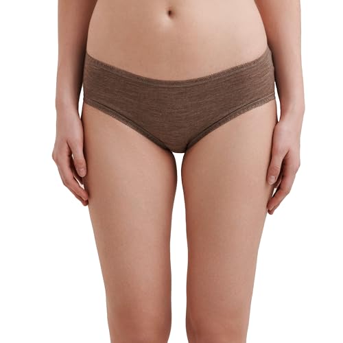 Dilling Midi Slip aus 100% natürlicher Merinowolle für Damen - Braun meliert 42