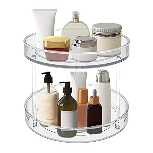 vvhippo 2 Etages Plateau Tournant Placard Cuisine, Porte-épices Rotatif Lazy Susan Range Epices Cuisine Organisateur de Rangement Cuisine pour Fruits, Collations, Bouteilles d'épices (23,5cm)